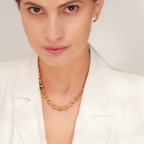 Sale!! Metal 18K Short Chain Choker Necklace - Picture 5 of 6